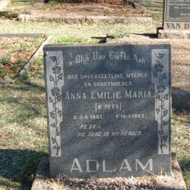 ADLAM Anna Emilie Maria nee HESS 1883-1963