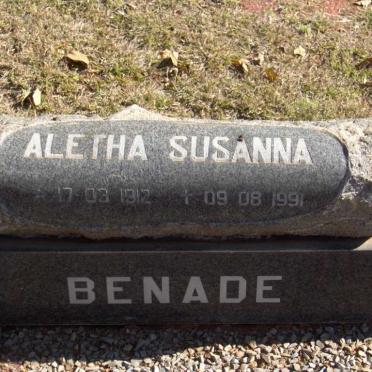 BENADE Aletha Susanna 1912-1991