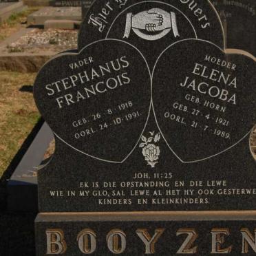 BOOYZEN Stephanus Francois 1918-1991 &amp; Elena Jacoba HORN 1921-1989