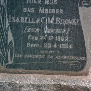 BOOYSE Isabella C.M. nee VENTER 1862-1954