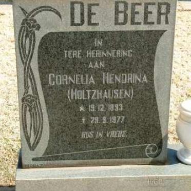 BEER Cornelia Hendrina, de nee HOLTZHAUSEN 1893-1977