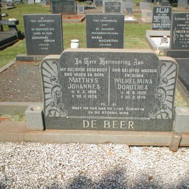 BEER Matthys Johannes, de 1908-1976 &amp; Wilhelmina Dorothea 1909-1978