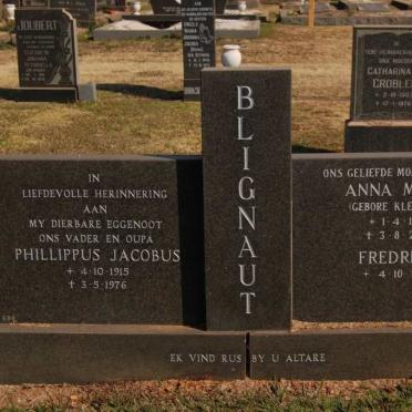 BLIGNAUT Phillippus Jacobus 1915-1976 &amp; Anna Maria KLEINSMIT 1916-2006 :: BLIGNAUT Fredrika -1941
