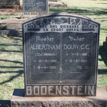 BODENSTEIN Douw C.G. 1881-1963 &amp; Albertina M. MINNAAR 1885-1963