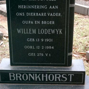 BRONKHORST Willem Lodewyk 1901-1984