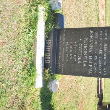 BEDFORD Johanna Helena Petronella nee COETSER 1909-1974