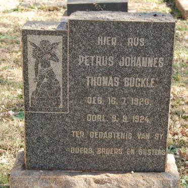BUCKLE Petrus Johannes Thomas 1920-1924