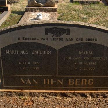 BERG Marthinus Jacobus, van den 1888-1975 &amp; Maria JANSE VAN RENSBURG 1898-1970