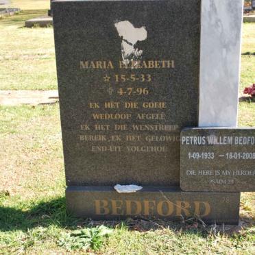 BEDFORD Petrus Willem 1933-2008 &amp; Maria Elizabeth 1933-1996