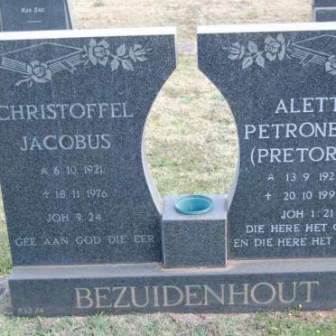 BEZUIDENHOUT Christoffel Jacobus 1921-1976 &amp; Aletta Petronella PRETORIUS 1923-1991