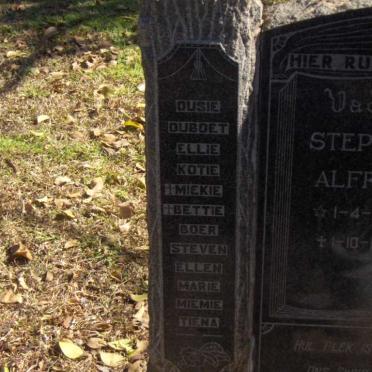 BURNS Stephen Alfred 1892-1952 &amp; Jacoba Maria Matthee GROENEWALD 1907-1982