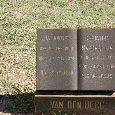 BERG Jan Andries, van den 1905-1974 &amp; Christina Margaretha 1908-1989