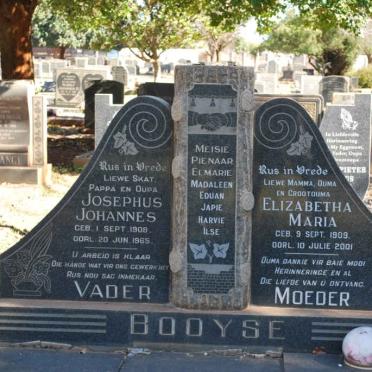 BOOYSE Josephus Johannes 1908-1965 &amp; Elizabeth Maria 1909-2001