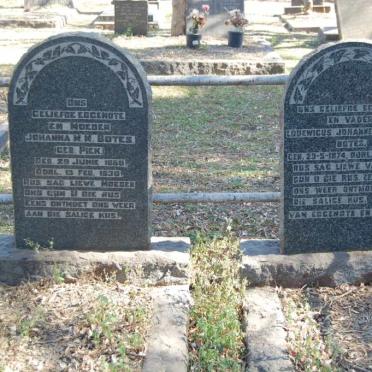 BOTES Lodewicus Johannes Jacobus 1874-1947 &amp; Johanna M.M. PIEK 1880-1936