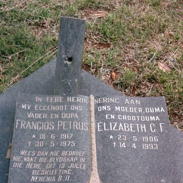 BOTHA Francois Petrus 1917-1975 &amp; Elizabeth G.F. 1906-1993