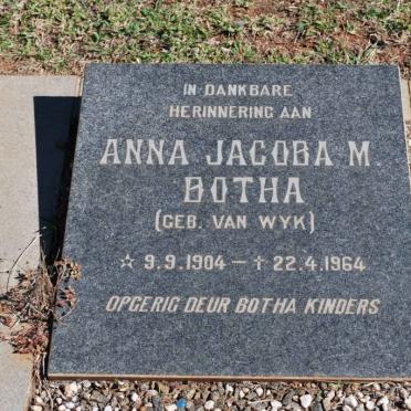 BOTHA Anna Jacoba M. nee VAN WYK 1904-1964