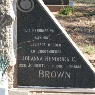 BROWN Gideon Jacobus 1892-1969 &amp; Johanna Hendrika C. JOUBERT 1901-1985 