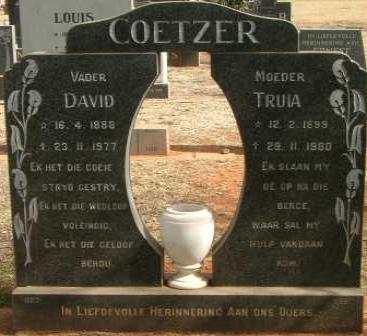 COETZER David 1888-1977 &amp; Truia 1889-1980