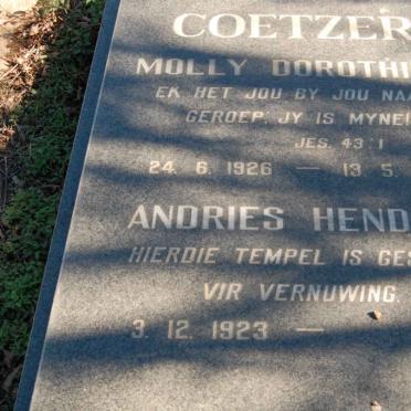 COETZER Andries Hendrik 1923- &amp; Molly Dorothina 1926-1991