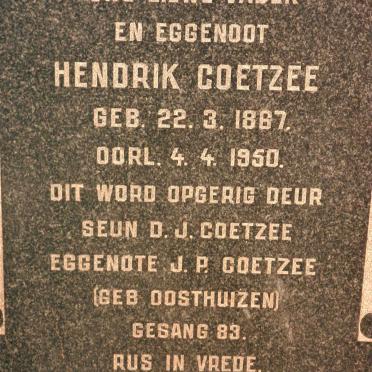 COETZEE Hendrik 1867-1950