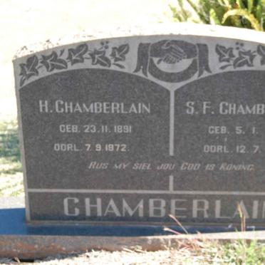 CHAMBERLAIN H. 1891-1972 &amp; S.F. 1909-1970