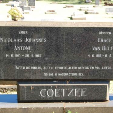 COETZEE Nicolaas Johannes Antonie 1917-1967 &amp; Grace VAN DELFT 1918-1993