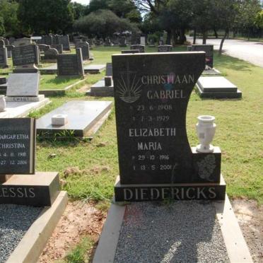 DIEDERICKS Christiaan Gabriel 1908-1979 &amp; Elizabeth Maria 1916-2001