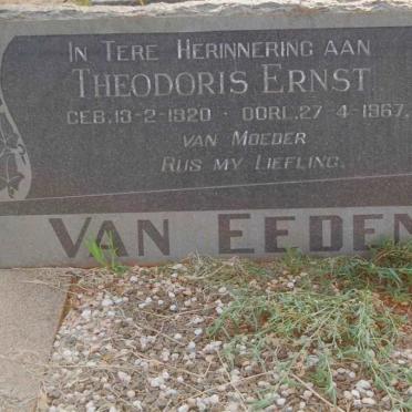 EEDEN Theodoris Ernst, van 1920-1967