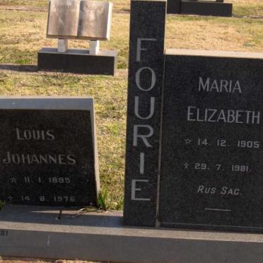 FOURIE Louis Johannes 1895-1976 &amp; Maria Elizabeth 1905-1981