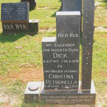 FOURIE Dick 1917-1978 &amp; Christina Petronella 1907-1995