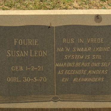 FOURIE Susan Leon 1921-1970