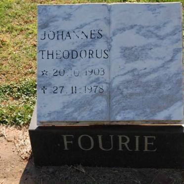 FOURIE Johannes Theodorus 1903-1978