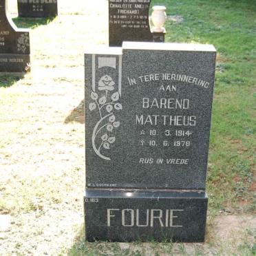 FOURIE Barend Mattheus 1914-1978