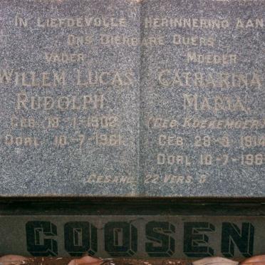 GOOSEN Willem Lucas Rudolph 1902-1961 &amp; Catharina Maria KOEKEMOER 1914-1961