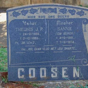 GOOSEN Theunis J.P. 1898-1985 &amp; Sannie BEKKER 1918-1974