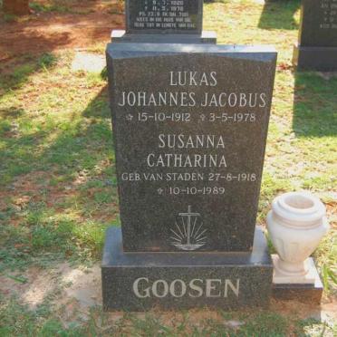 GOOSEN Lukas Johannes Jacobus 1912-1978 &amp; Susanna Catharina VAN STADEN 1918-1989