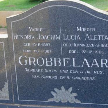 GROBBELAAR Hendrik Joachim 1897-1967 &amp; Lucia Aletta HENNING 1897-1965