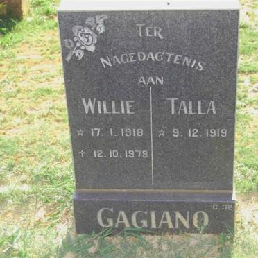 GAGIANO Willie 1918-1979 &amp; Talla 1919-