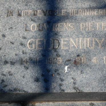 GELDENHUYS Louwrens Pieter 1923-1968