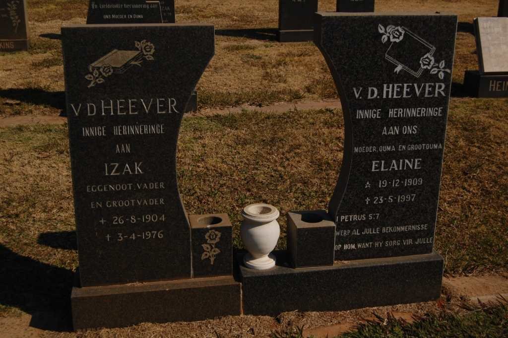 HEEVER Izak, v.d. 1904-1976 &amp; Elaine 1909-1997