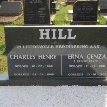 HILL Charles Henry 1888-1969 &amp; Erna Cenza HEYNE 1901-1971