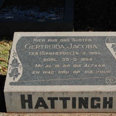 HATTINGH Gertruida Jacoba nee SWANEPOEL 1890-19?4