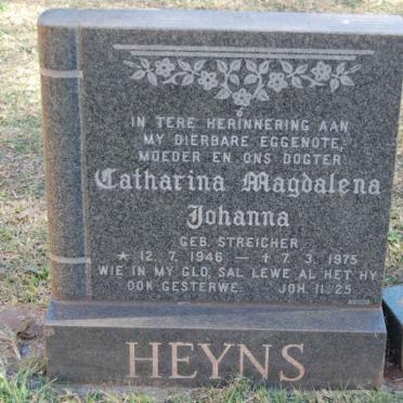 HEYNS Catharina Magdalena Johanna nee STREICHER 1946-1975