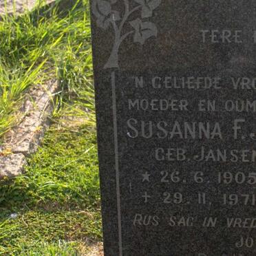 HORN Susanna F.J. nee JANSEN 1905-1971