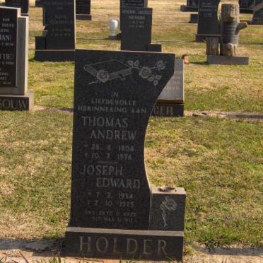 HOLDER Thomas Andrew 1908-1976 :: HOLDER Joseph Edward 1934-1975