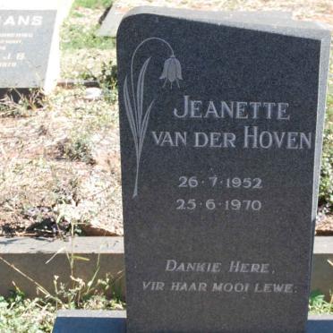 HOVEN Jeanette, van der 1952-1970