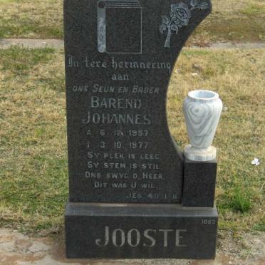 JOOSTE Barend Johannes 1957-1977