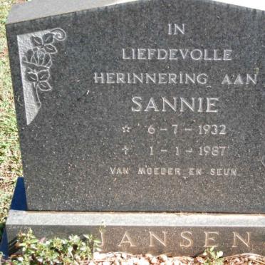 JANSEN Sannie 1932-1987