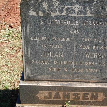 JANSEN Johan 1927-1968 :: JANSEN Wernie 1958-1969