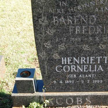 JACOBS Barend Fredrik 1888-1977 &amp; Hendrietta Cornelia ALANT 1897-1999